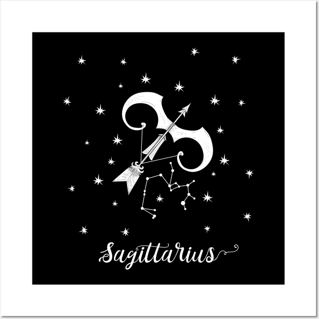 Sagittarius Zodiac Sign Constellation Wall Art by letnothingstopyou